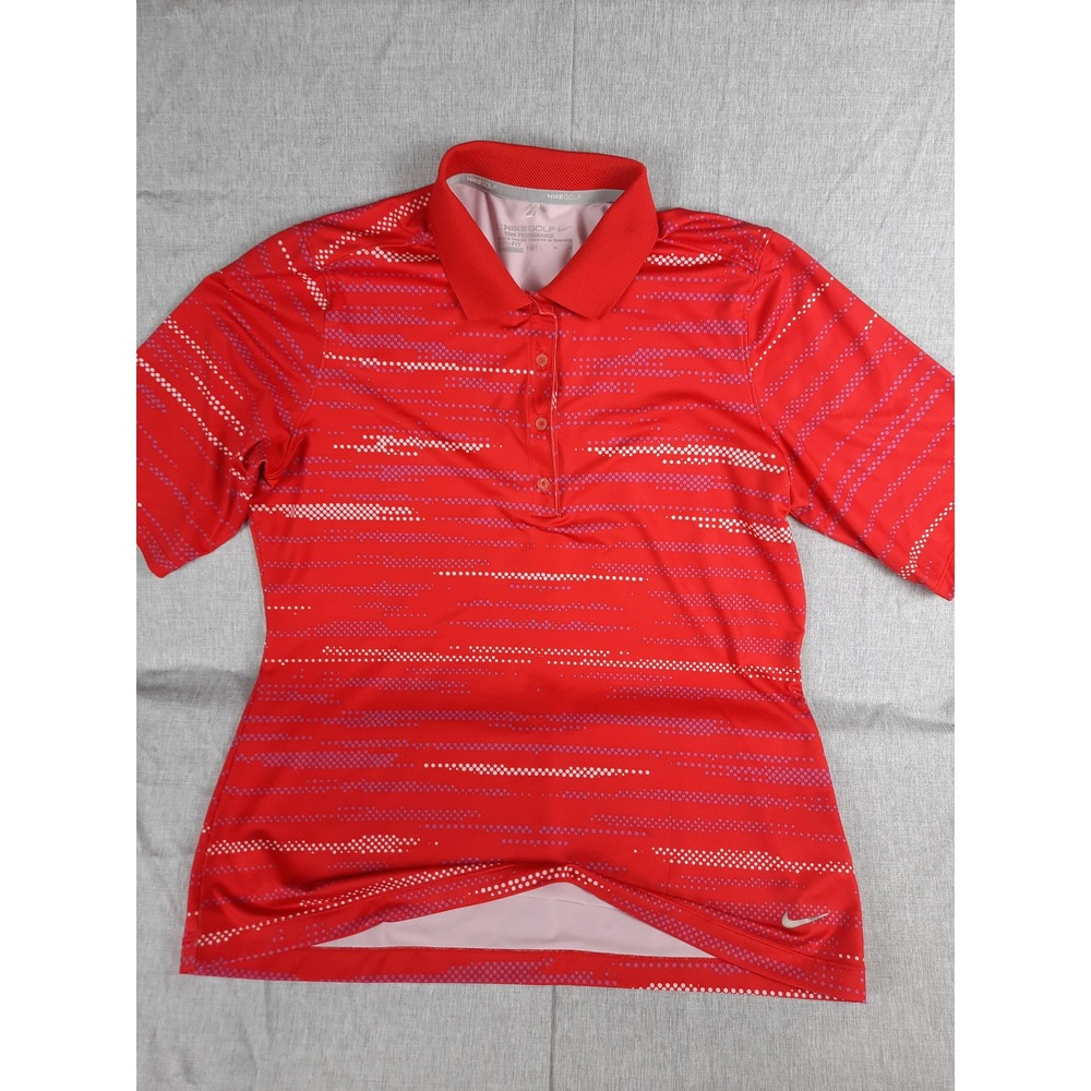 Nike Golf Dri-Fit Men's Large Polka Dot Tour Performance Polo Shirt Short Sleeve